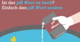 Grafik den Pool ph Wert durch Hinzugabe von ph Minus Granulat senken