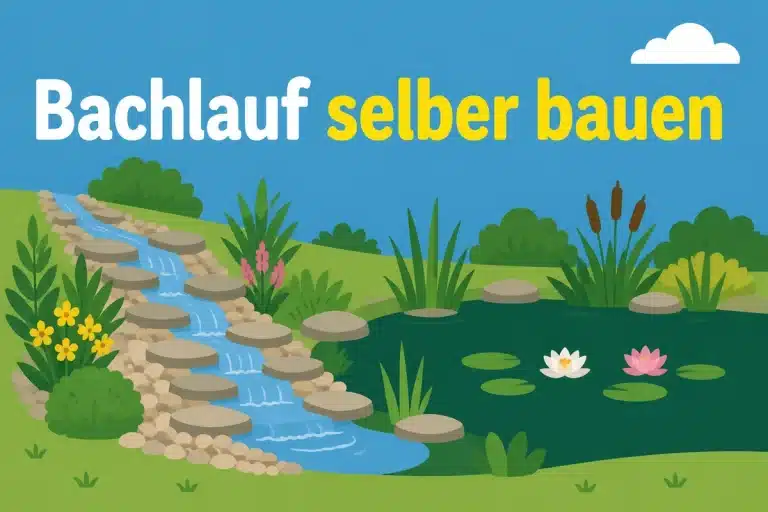 Bachlauf selber bauen - Illustration