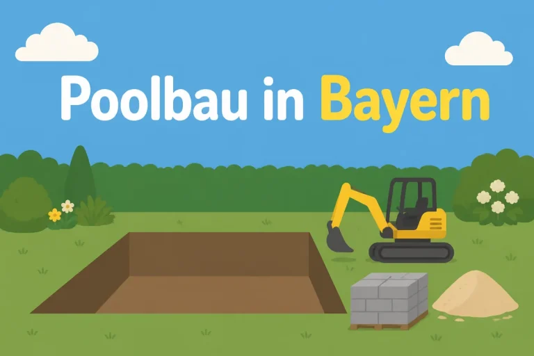 Poolbau in Bayern - Illustration