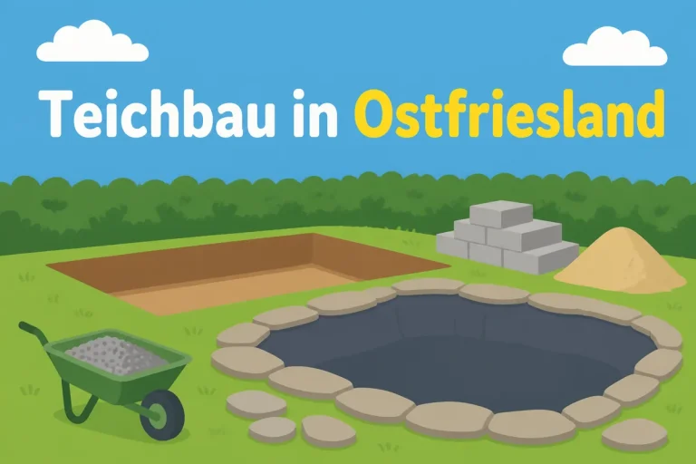 Teichbau in Ostfriesland - Illustration
