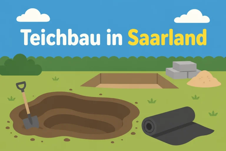 Teichbau in Saarland - Illustration