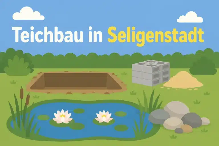 Teichbau in Seligenstadt - Illustration
