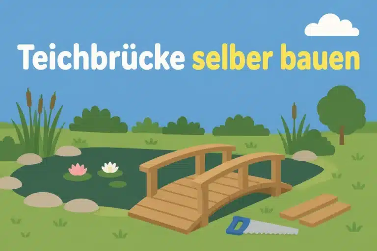 Teichbrücke selber bauen - Illustration