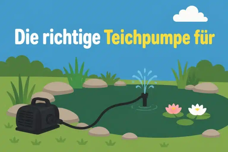 Die richtige Teichpumpe für - Illustration